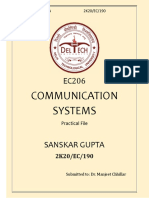Communication Systems: Sanskar Gupta 2K20/Ec/190