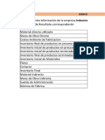 Actividad de Estado Costos y Estado Resultados - Costos I-1