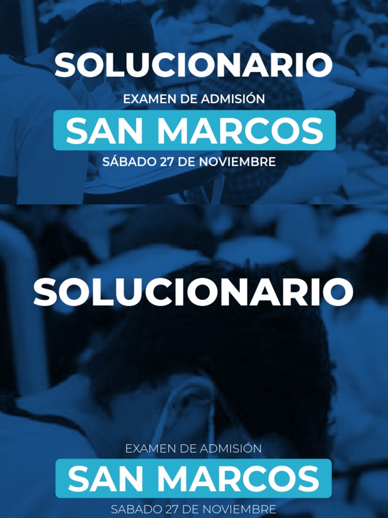 San Marcos Solucionario Sábado 27 + Respuestas PDF