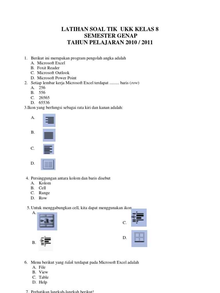 soal essay tik kelas 8 dan kunci jawaban