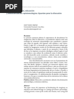 Patrimonio cultural, educación y descolonización epistemológica