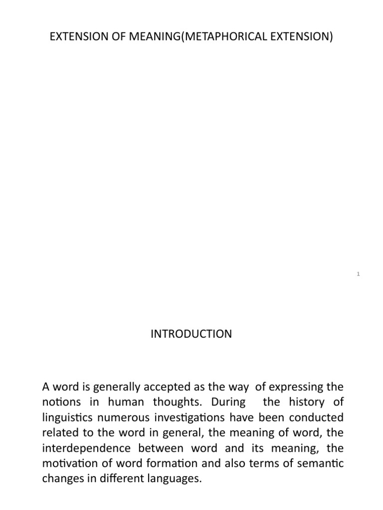 Metaphorical Extension in Language | PDF | Metaphor | Word