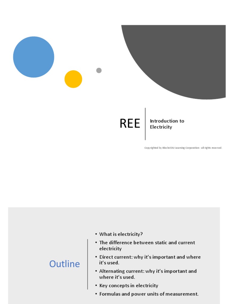REE Full Slides (Intro To Electricity) | PDF | Watt | Electricity