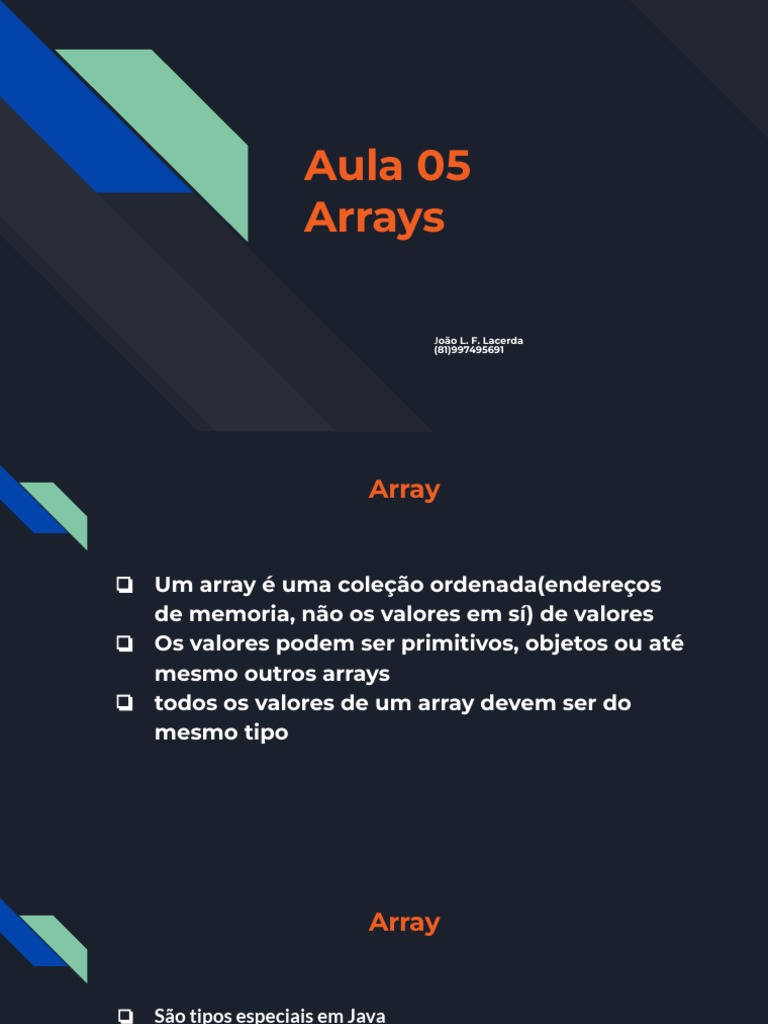 Estruturas de Dados: Arrays em Java | PDF | Estrutura de dados de ...