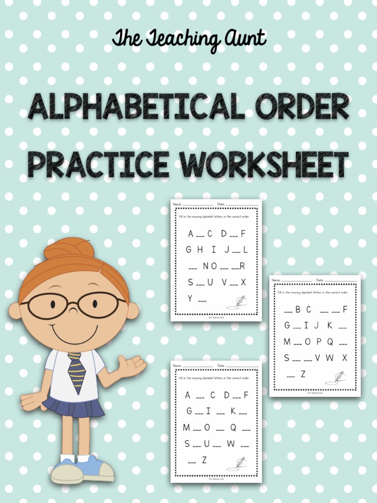 Alphabetical Order Practice Worksheet: The Teaching Aunt | PDF