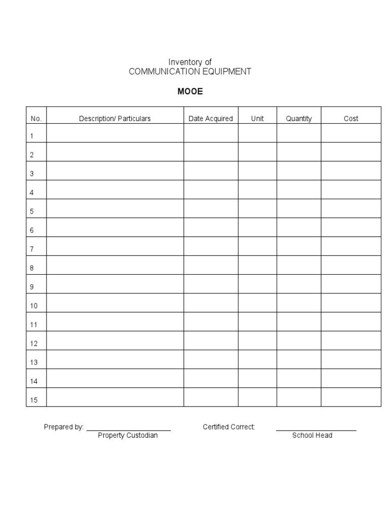 School Equipment Inventory Records | PDF