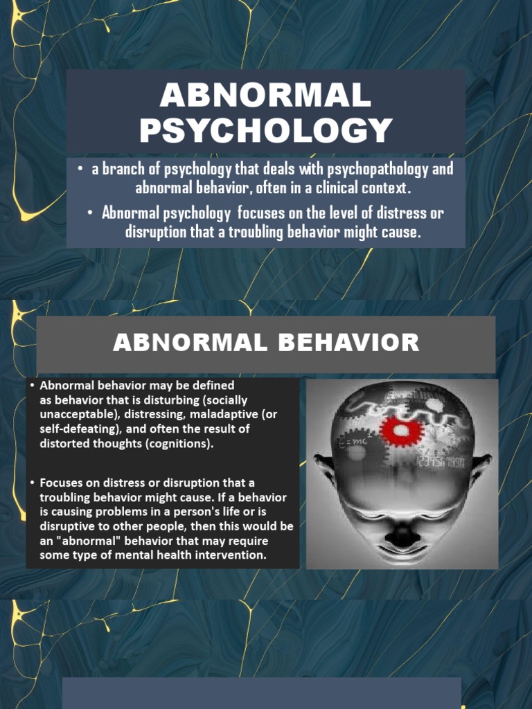 I. Overview of Abnormal Psychology | PDF | Mental Disorder | Psychology