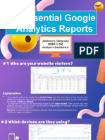 10 Essential Google Analytics Reports: Jheilson S. Dingcong Bsba 4 Om Analytics Dashboard