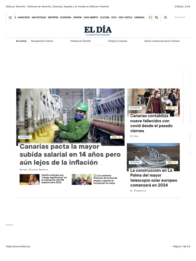Eldía.es Tenerife Noticias de Tenerife, Canarias, España y el mundo