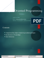 Object Oriented Programming: Week 1