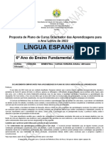 Língua Espanhola - Plano de Curso - 6º ano