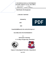 Full Stack Development: Gujarat Technological University (Established Under Gujarat Act No. 20 of 2007)