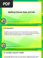 Lecture 5 - Modifying Columns, Rows, and Cells