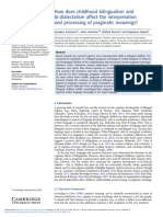 How Does Childhood Bilingualism and Bi-Dialectalism Affect The Interpretation and Processing of Pragmatic Meanings?