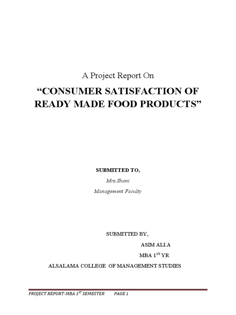Ready Made Food PDF Sampling (Statistics) Foods