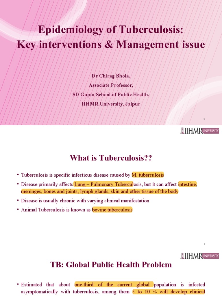 4 Epidemiology of TB and Management Issue | PDF | Tuberculosis ...