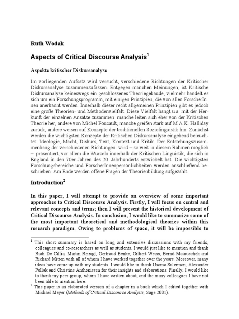 A View of Critical Discourse Analysis | PDF