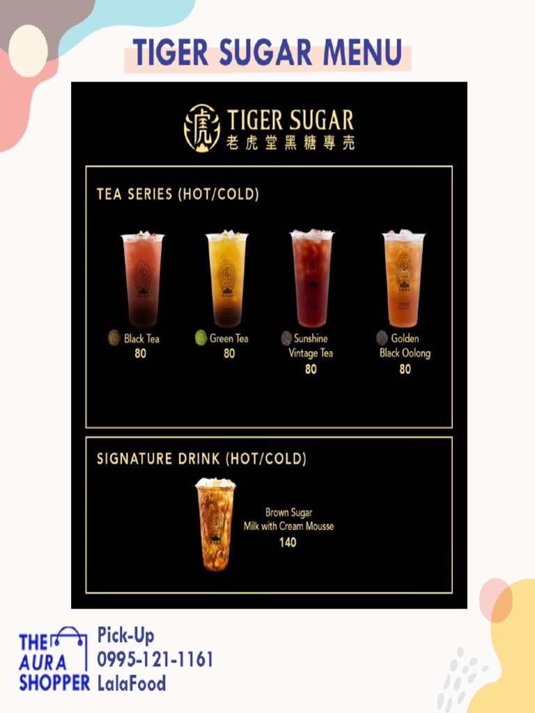 Tiger Sugar Menu PDF