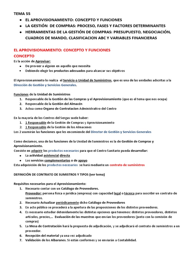Gestión de Compras y Aprovisionamiento | PDF | Presupuesto | Obtención