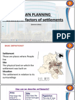 Town Planning Locational Factors of Settlements: (Samreen Sultan)