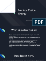 Nuclear Fusion Energy: By: Muhammad Rayyan Anis
