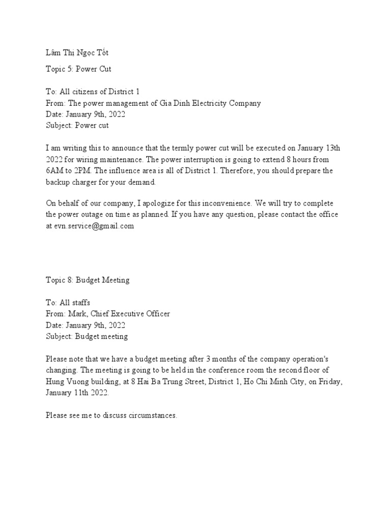 Memo 1 | PDF