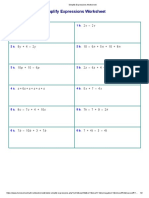 Simplify Expressions Worksheet