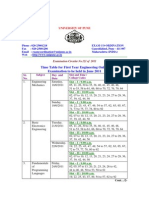 FEOnline Examination June 2011 Time Table