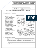 Atividade Avaliativa de Português - 2° Bimestre - 5 Ano A