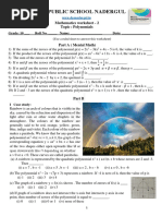 Worksheet 2 - Polynomials