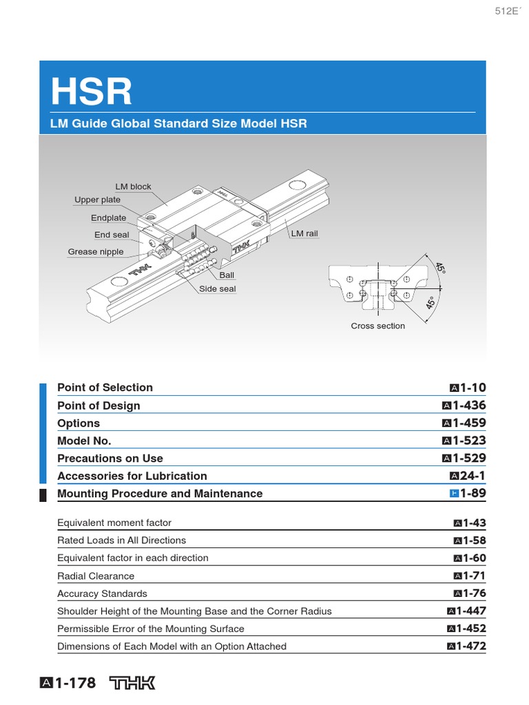 HSR LM Guide Specifications and Models | PDF | Stainless Steel ...