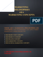 Marketing Philosophies AKA Marketing Concepts