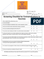 Screening Checklist For Contraindications Adults