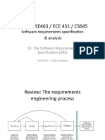 Cs445 / Se463 / Ece 451 / Cs645: So, Ware Requirements Specifica On & Analysis