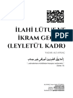 İlahi Lütuf Ve İkram Gecesi (Kadir Gecesi)