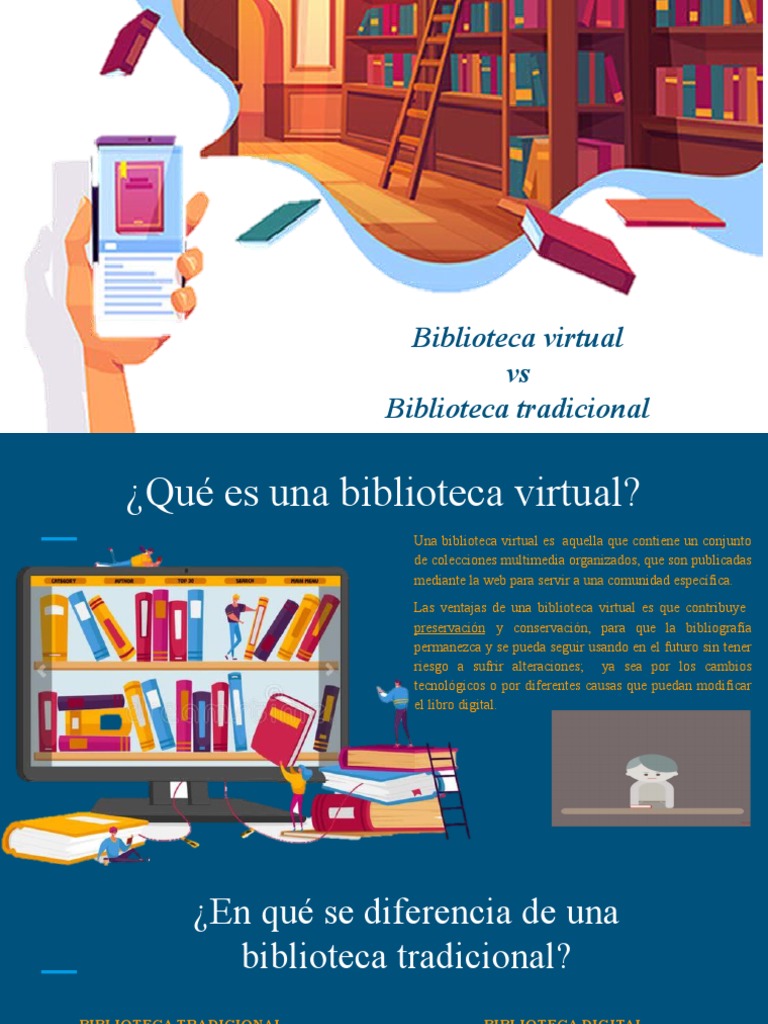 Biblioteca Virtual Vs Biblioteca Tradicional: Grupo 8 | PDF | Libreria ...