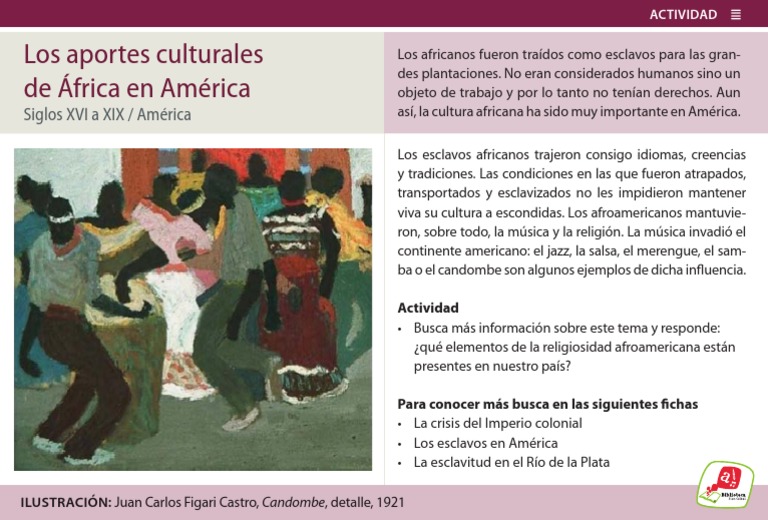 006 Los Aportes Culturales de Africa en America | PDF | Ciencias ...