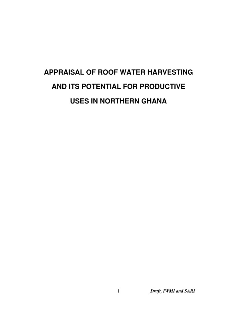 Roof Water Harvesting PDF Drinking Water Roof