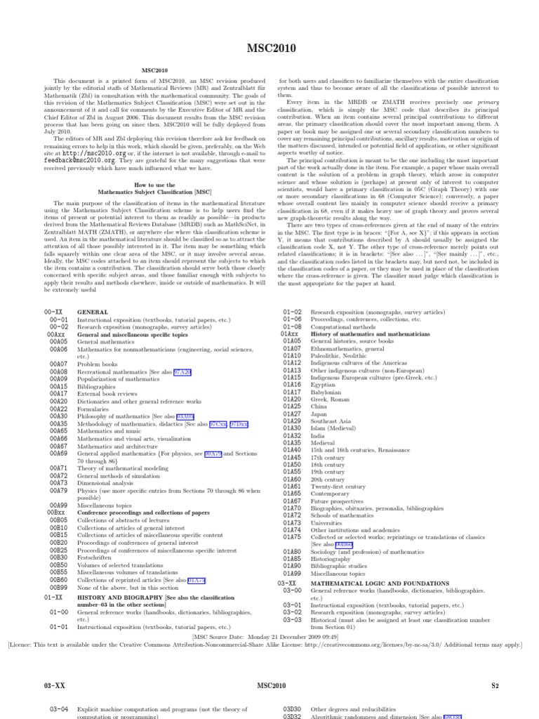Math Classification Guide | PDF | Ring (Mathematics) | Mathematical Logic