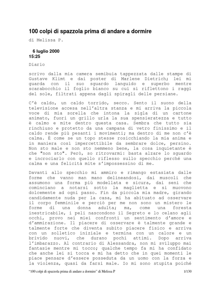 100 Colpi Di Spazzola Prima Di Andare A Dormire Trailer) PDF