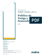 SGSST - INDRA - PO 01 Política de Fatiga y Somnolencia - V01 2022-01-19