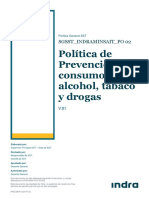 SGSST - INDRAMINSAIT - PO 02 Política de Prevención Consumo de Alcohol Tabaco y Drogas - V01 2022-01-19
