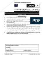 JEE Advanced Final Practice Test-6 - Paper-2