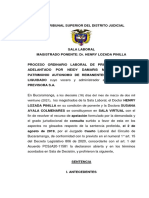 Sentencia Contrato Realidad Tribunal Santander (Salud)