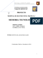 Memoria Tecnologica Hospital TIQUIPAYA