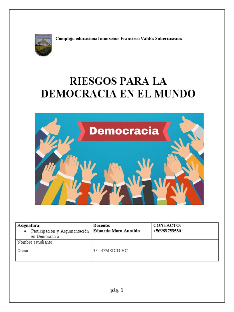 Riesgos para La Democracia en El Mundo | PDF | Democracia | Ideologías ...