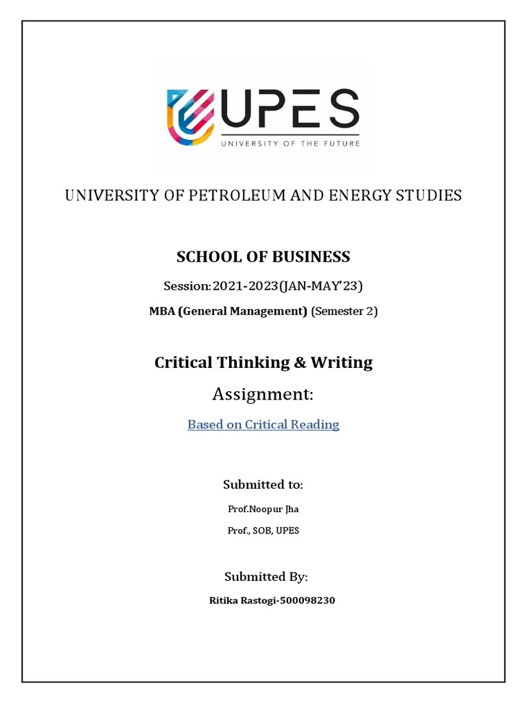 Critical Thinking Assignment | PDF | Entertainment | Applied Ethics
