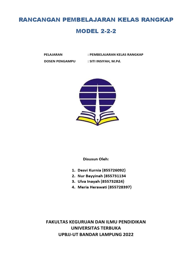 RPP Pembelajaran Kelas Rangkap 2-2-2 | PDF