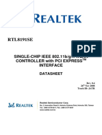 RTL8191SE: SINGLE-CHIP IEEE 802.11b/g/n WLAN Controller With Pci Express Interface