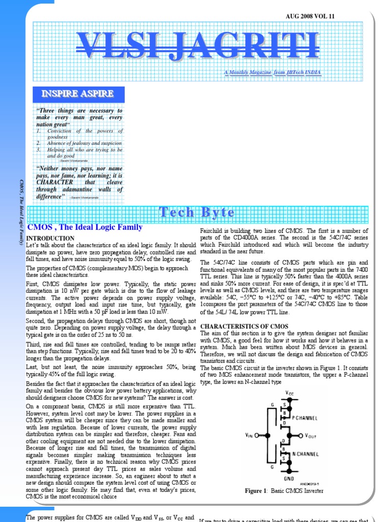 Vlsi Jagriti Aug 2008 Vol 11 | PDF | Cmos | Field Effect Transistor